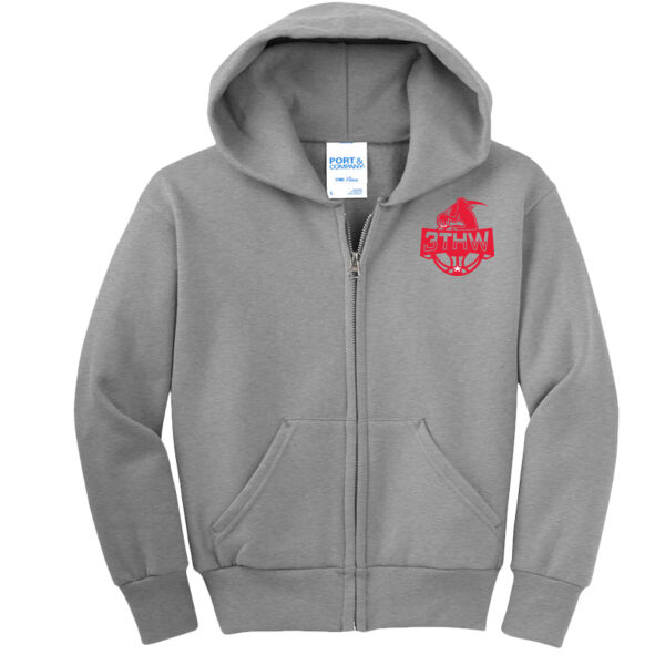 YOUTH Zip Up Hoodie - Youth Core Fleece Full Zip Hooded Sweatshirt Thumbnail